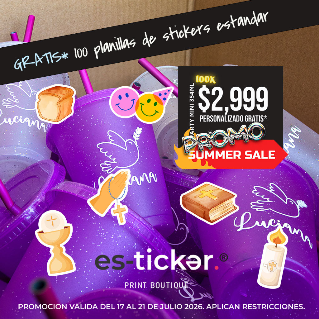 PROMO 100 party mini + planillas de stickers estándar para decorar