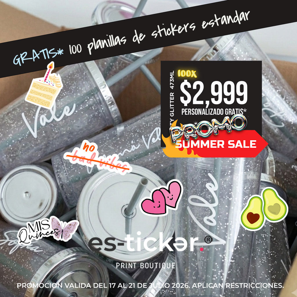 PROMO 100 glitter 473ml + planillas de stickers estándar para decorar (Copia)