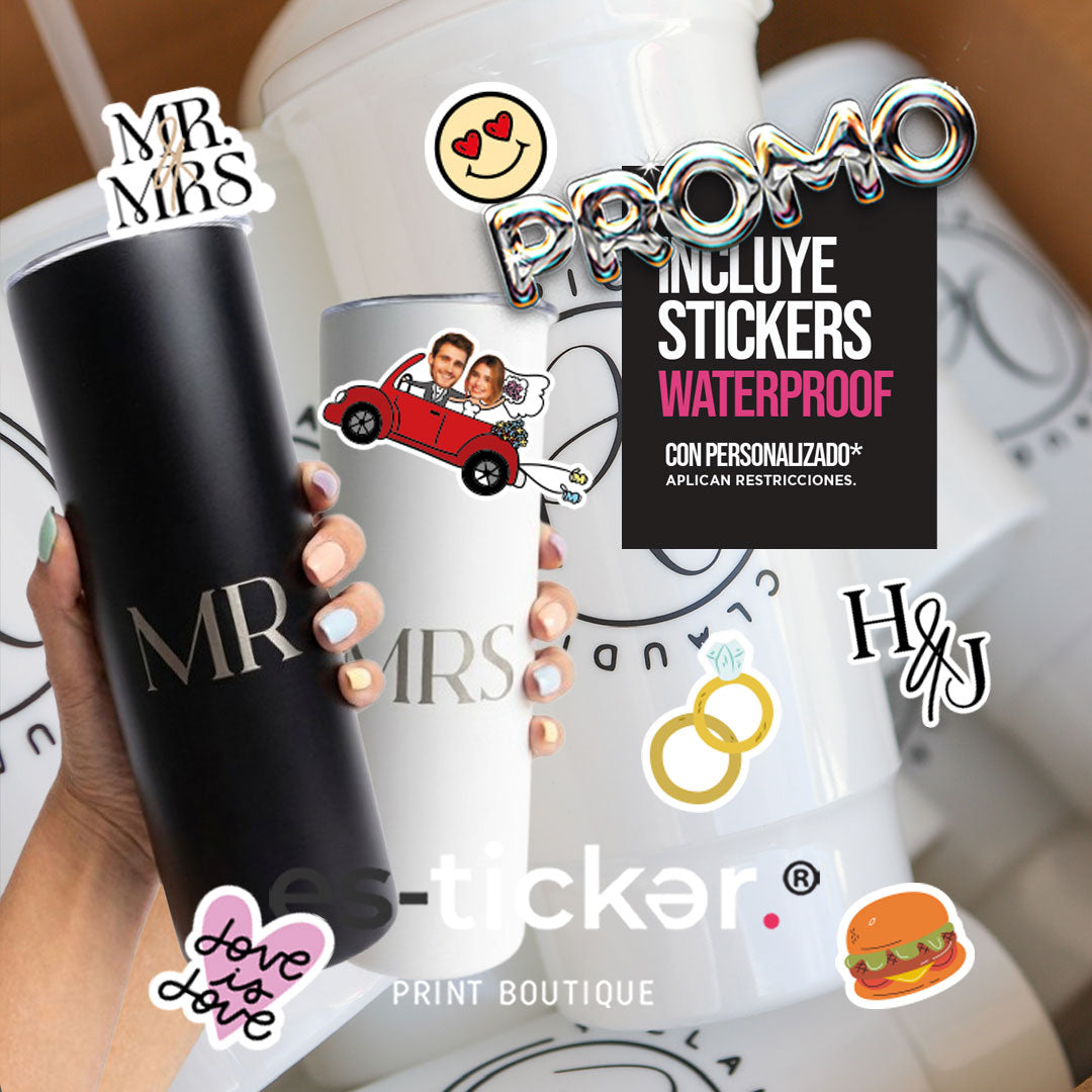 COMBO PREMIUM: VASO (Basico 850ml) +STICKERS+2TERMOS