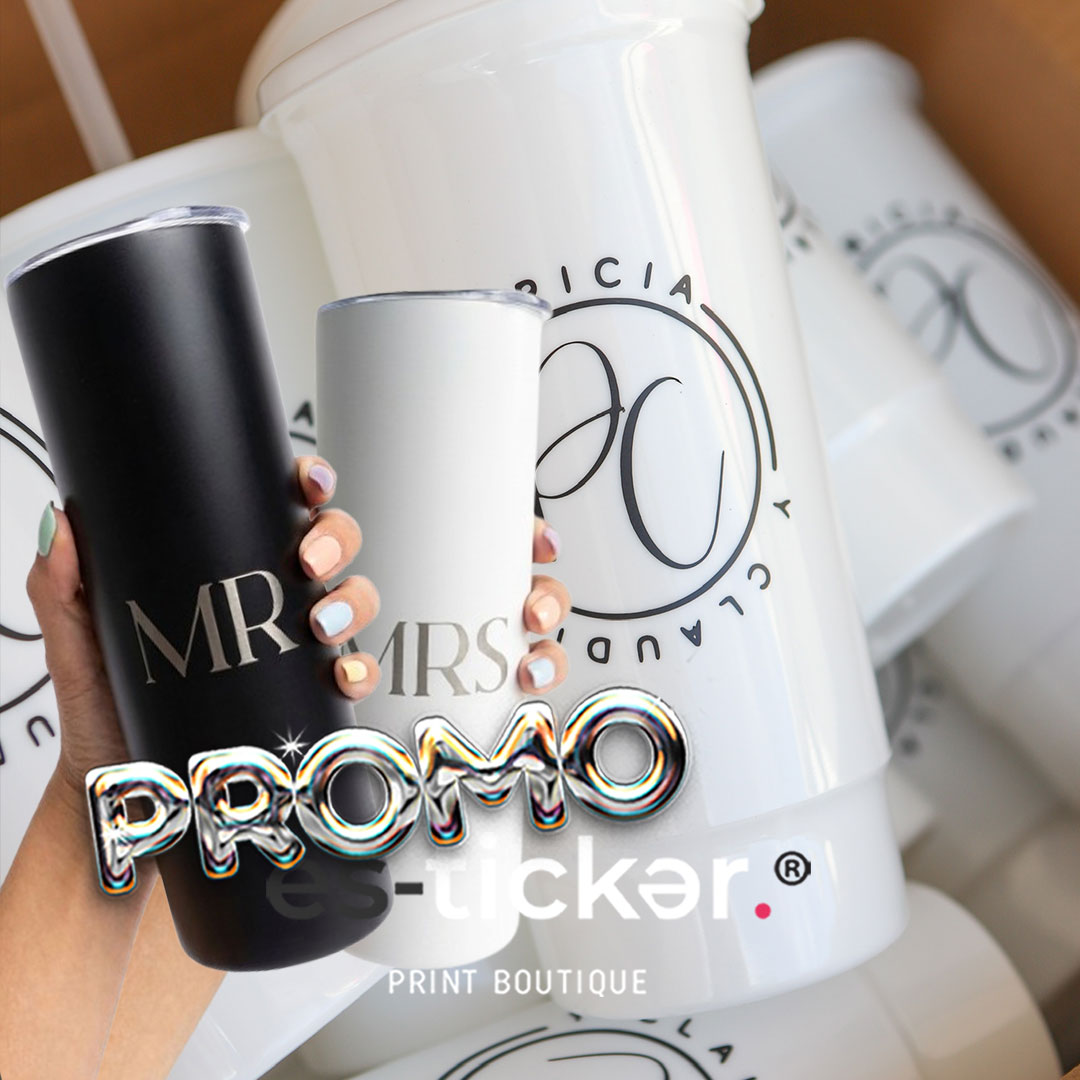 Vaso con popote 850ml con vinil + 2 Termos Slim 591ml con grabado sencillo (Copia)