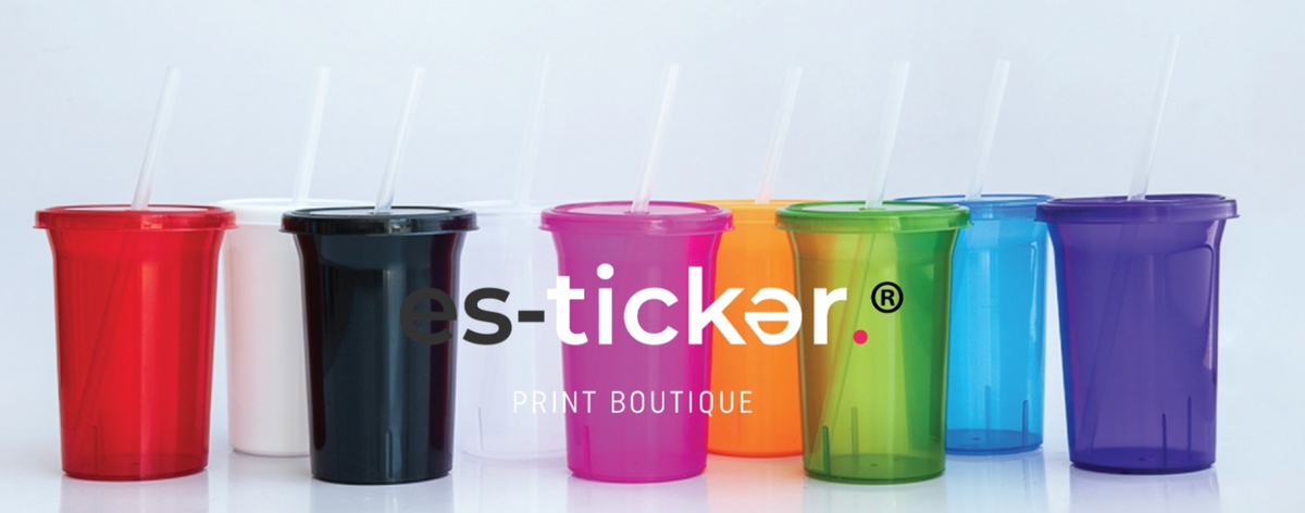 Vaso con popote 500ml con vinil + 2 Termos Slim 591ml con grabado sencillo