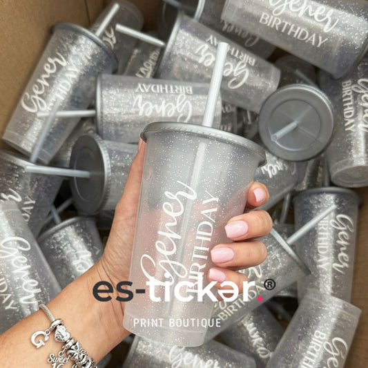 Vaso Glitter 473ml + Corte de vinil